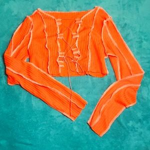 Patchwork lace up top